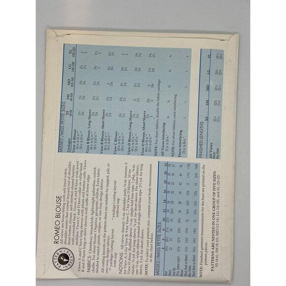 Romeo Blouse Sewing Pattern - Womens Sizes XS-XL Loose-Fit Design With Button Fr - Picture 2 of 2